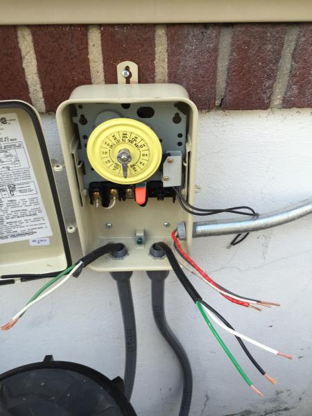 Wiring pool timer